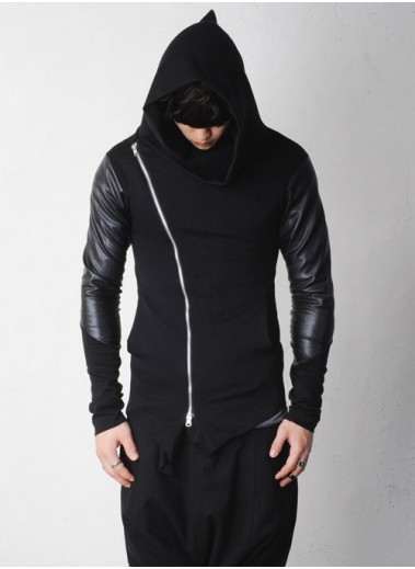 cowl neck zip up hoodie